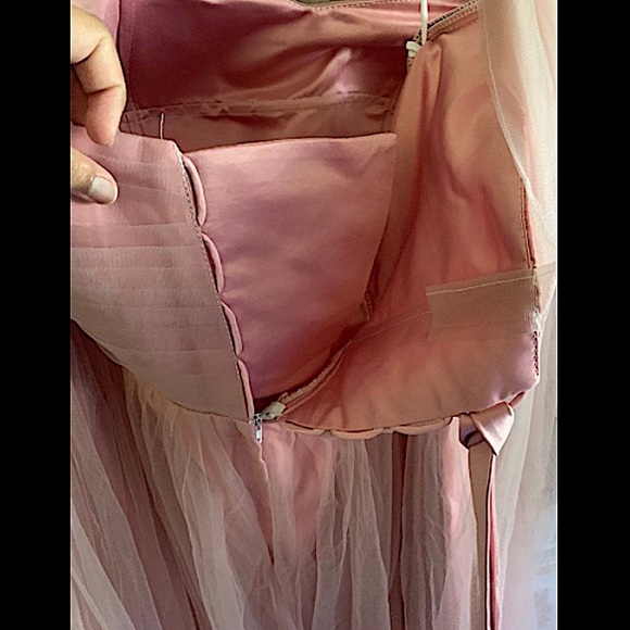 Plus size Dusty Pink Sheer Lace and Tulle Ball Gown - Picture 9 of 12